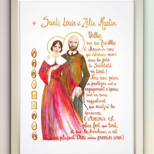 Cadre Saints Louis et Zélie Martin en couleur